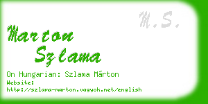 marton szlama business card